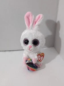 Ty Beanie Boos Sunday the Easter Bunny Rabbit 6" Glitter Rainbow Basket - Picture 1 of 6