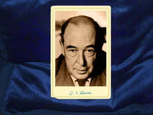 C.S. LEWIS Oxford Don Writer Fantasist Theologian Cabinet Card Photograph RP - Bild 1 von 2