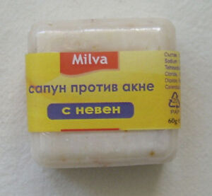 Milva Herbal Soap 60gr Anti Acne Calendula/ Marigold Extract & Blossom EU made