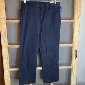 NWT IZOD Boy's Navy Blue Chino Pants Sz 18 Husky Flat Front Stretch - Picture 1 of 8