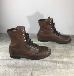 Red Wing Shoes Leather Combat Punk Goth Grunge Hipster Womens Boots 8 Vintage - Picture 1 of 11