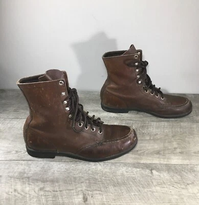 Zapatos De Colección Ala Roja Cuero Combate Punk Gótico Grunge Hipster Mujer Botas 8 Foto 1 de 4