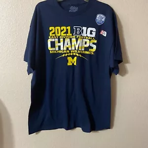 #7549 Mens Blue 84 Michigan Wolverines 2021 Football Champion Shirt Size XL - Picture 1 of 5
