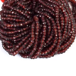 Piedra preciosa de granate rojo natural cuentas sueltas redondas de 4 mm 20 cm hebra para joyería - Imagen 1 de 4