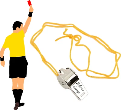 Whistle Customised Engrave Referee Football Sports Metal Silver School Rugby - Image 1 of 4