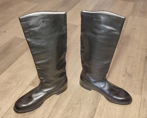Soviet Russian Chrome Military Uniform Officer PARADE Leather Boots Size 42 MIDD - Picture 1 of 12