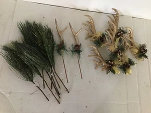 Posten (16) Weihnachten Gold Glitzer Geweih Grünzeug Blumen Auswahl Sofortkauf Preisvorschlag machen! - Bild 1 von 4