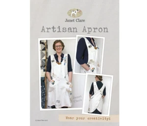 Janet Clare Artisan Apron Sewing Pattern Adults + Kids Sizes + Various Patterns - Picture 1 of 3