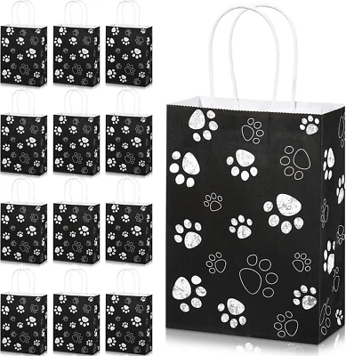 20 Piezas Bolsas de Regalo Pata de Perro Cachorro con Asas Giratorias de Papel, Papel de Regalo para Perros Pata Trea Foto 1 de 4
