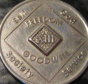 Narcotics Anonymous Medallion 13 Year Token Chip Clean WSO - Picture 1 of 8