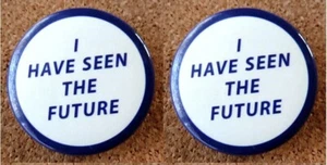 2 ~ 1939 Feria Mundial de Nueva York He visto el futuro Pinback Pin Botones Nueva York EE. UU. - Imagen 1 de 1
