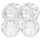  4 Pcs Nordic Glass Candle Holder Holders Pumpkin Candles Cups Circle