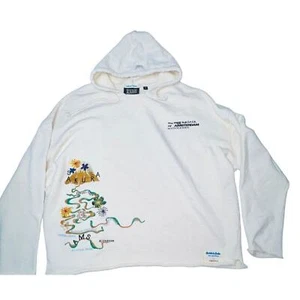 Scotch & Soda Cropped Artwork Organic Cotton Hoodie Sakura Embroidered | XL - Picture 1 of 8