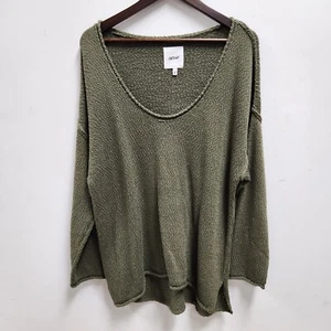 Suéter Aerie para mujer tejido suelto dobladillo enrollado talla L verde de gran tamaño Lagenlook - Imagen 1 de 12