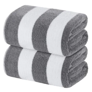 Oversized Grey Beach Towels 35x70 - Quick Dry Super Absorbent 2 Pack - Picture 1 of 6