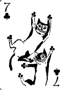 Tarjeta de juego de intercambio individual Kitten/Cat Club de John Littleboy - 7 de palos - Imagen 1 de 2