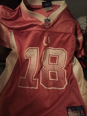 Camiseta de fútbol americano Indianapolis Colts juvenil grande 14 rosa Reebok Manning #18 Foto 1 de 4