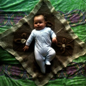 Large Knit Blanket - Giant Knit Throw Blanket, Hand Knit Alpaca Baby Shower Gift - Picture 1 of 11