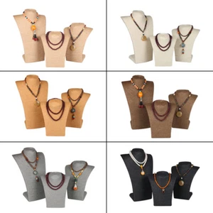 Model Bust Show Exhibition Hemp Straw Rope Necklace Jewelry Display Stand Props - Bild 1 von 20
