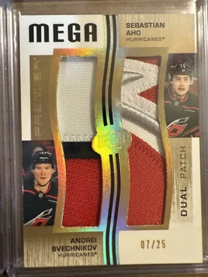 2023-24 Premier Hockey Sebastian Aho Andrei Svechnikov Dual Mega Patch 07/25 - Image 1 of 2