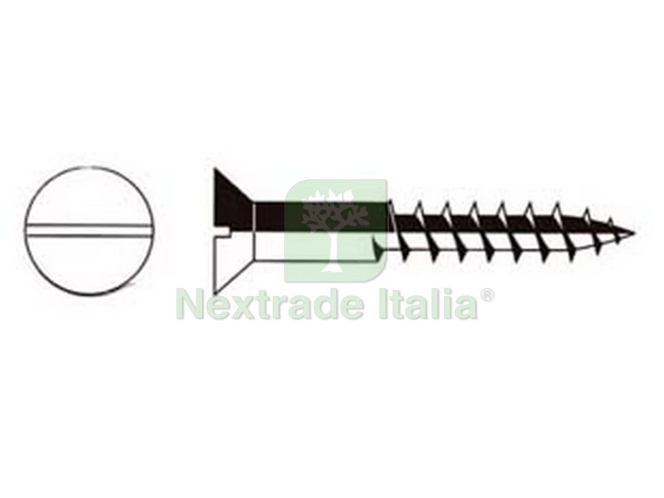 100PZ VITI PER LEGNO TESTA SVASATA PIANA Ø MM.5X80 FERRO LUCIDO: - Immagine 1 di 1
