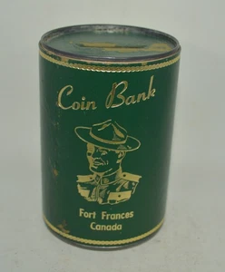 Niagra Falls Vintage Leder Coin Bank Souvenir Fort Frances Kanada grün - Bild 1 von 5