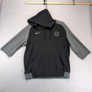 Felpa con cappuccio Nike Baseball Chicago Cubs nera da uomo XL Dri-Fit MLB autentica taglio grezzo - Foto 1 di 10