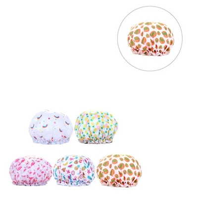  5 Pcs Duschhaube Wiederverwendbar Wasserdichte Duschhauben Bademütze - Bild 1 von 4