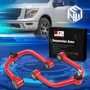 J2 2"-4" Lift Front Upper Control Arms for 2004-2024 QX56 QX80 Armada Titan Red - Picture 1 of 6