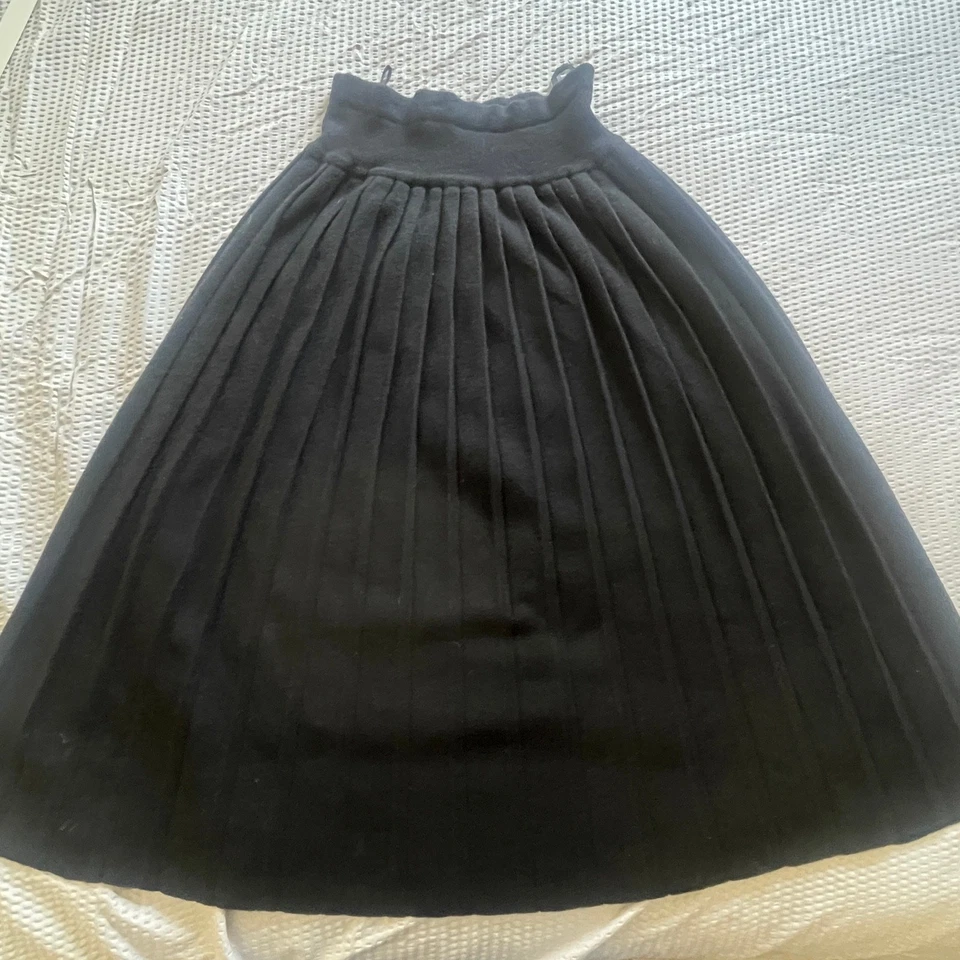 Liz Claiborne винтажный женщин S черный ягненка шерсти смесь плиссированные Midi Academia трикотажа - Изображение 1 из 4