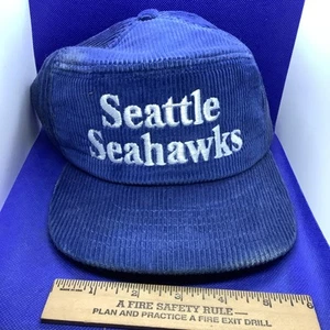 Vintage NFL Seattle Seahawks Blue Corduroy Headwear Snapback Hat Cap New Era - Bild 1 von 4
