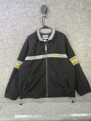 VETEMENTS Giacca Aeropostale uomo grande nero grigio full zip pile retrò pullover a righe