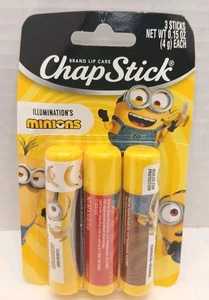 3 Piece Minions Chapsticks Choco-Nana,Banana-Berry,Banana-Nana Sealed New - Picture 1 of 2
