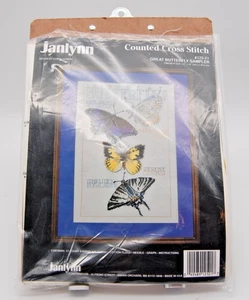 Janlynn Counted CS Kit "Great Butterfly Sampler" #125-21 1992 UNSTITCHED - Picture 1 of 3
