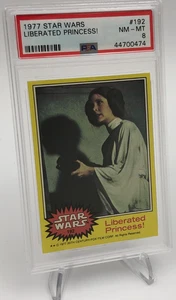 1977 STAR WARS Trading Card LIBERATED PRINCESS! #192 Leia Graded Slab PSA 8 - Bild 1 von 9
