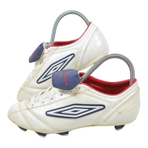 Umbro Rare Orbital Football Boots Boys Off White Leather FG Size UK 5 EU 38 - Picture 1 of 20