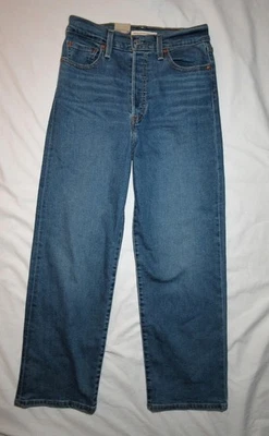 Levi's Women Ribcage Straight Leg Ankle Jeans Women 28 x 27 High Waisted NWT $98 - Image 1 of 4