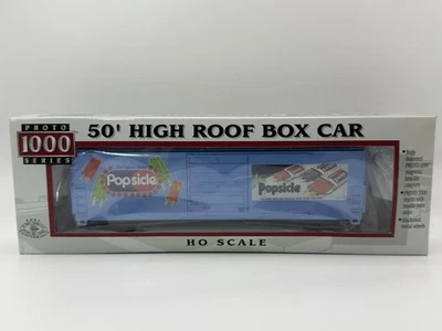 HO Life-Like Proto 1000 Popsicle 50’ High Roof Box Car – Advertising – New - Image 1 of 3