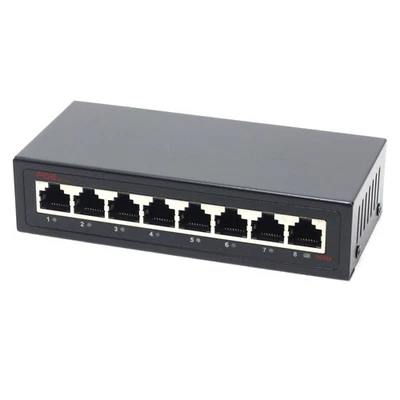 DSLRKIT 250M 8 Ports 6 PoE Switch Injector Power Over Ethernet NO Power Adapter - Image 1 of 4