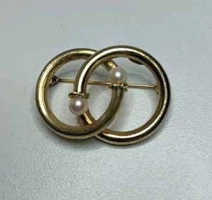 1965 Grosse Maker For Dior Germany Signed Interlock Circles Brooch 1.5"  - Picture 1 of 4