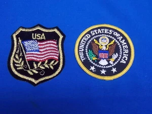 vintage souvenir cloth patch badge x2 USA - Picture 1 of 1