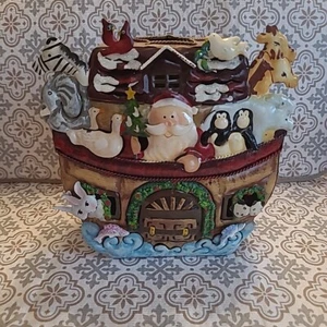 Christmas Noah Ark Tin Candlelit Votive - Picture 1 of 5