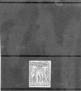 COLONIAS FRANCESAS Sc 32YT 32)VF USADO 1877 10c VERDE/VERDOSO, TIPO II $45 - Imagen 1 de 1