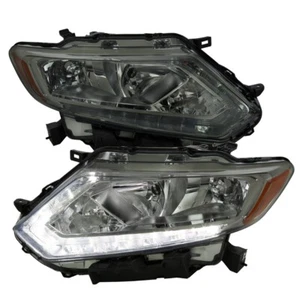Faros ahumados estilo fábrica lentes transparentes con LED DRL para Nissan Rogue 14-16 - Imagen 1 de 3