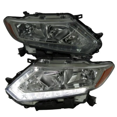 Faros ahumados estilo fábrica lentes transparentes con LED DRL para Nissan Rogue 14-16 Foto 1 de 3