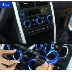 4pcs Blue AC Clime Air Adjust Knob Buttons Ring Cover Trim For Discovery Sport - Picture 1 of 6