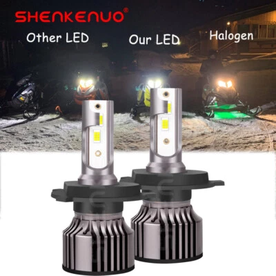 2 9003 Bright White LED Headlight Bulbs For Arctic Cat Jag AFS Deluxe 1990-1991 - Image 1 of 4