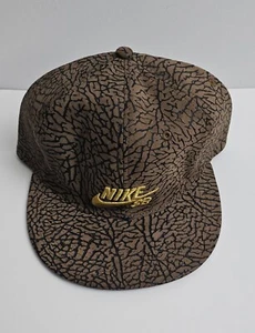 Nike SB Brown Leather Cement Elephant Print Fitted Hat SIze 7 3/8 skateboard cap - Picture 1 of 7