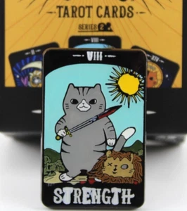 Horror Cats Strength Cat Tarot Cards Enamel Pin Bioworld Series 2 Exclusive 2023 - Picture 1 of 17