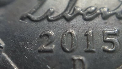 2015 D Jefferson Nickel Mechanical Doubling Die Obverse Circulated Error Coin - Image 1 of 4